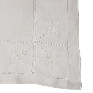 VINTAGE HANKIE WHITE COTTAGE ART DECO HANDMADE POCKET SCARF BRIDAL WEDDING